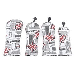 4 kpl UK Flag Print Golfmailan päänsuojus PU Golfpäänsuojukset Pääsuojukset Woods Ironsille Suuri Keskikokoinen Pieni koko hinta ja tiedot | Golf | hobbyhall.fi