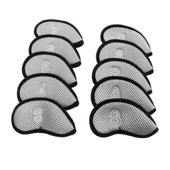 10 kpl Golf Iron Cover -setti Numeroilla vedenpitävä golfpään suoja Suojapäällinen kenttäharjoituksiin vaaleanharmaa hinta ja tiedot | Golf | hobbyhall.fi