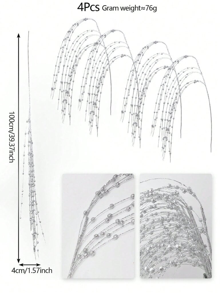 4 kpl Keinotekoinen kuohuva marjavarsi Joulun kiiltävä oksa Joulukuusen seppeleen koristelu Joulun takka Häät Tee-se-itse kodinsisustus (hopea), joulu-hopea joululeikkaus hinta ja tiedot | Joulukuuset ja kranssit | hobbyhall.fi