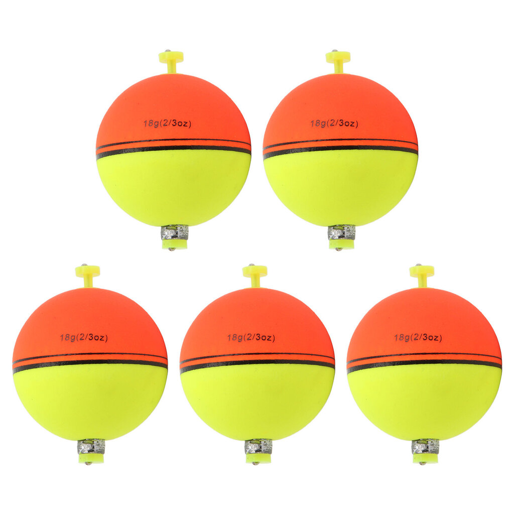 5 kpl EVA Foam Fishing Float Fishing Bobbers Round Floats Fishing Drift makean veden suolaveteen 18g/0.63oz hinta ja tiedot | Kohot | hobbyhall.fi