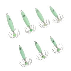 7 kpl Luminous Squid Jig 12 koukkua ruostumatonta terästä Helposti puhdistettava Glow Squid Jigs syöttisarja kalastukseen hinta ja tiedot | Ongenkoukut | hobbyhall.fi