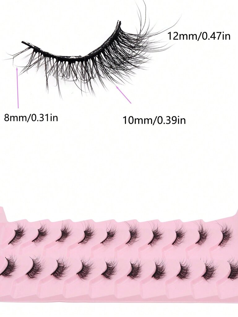 10 paria ylellisiä 3D-pehmoisia tekoripsiä - paksut, pörröiset ja kevyet aloittelijoille | Uudelleen käytettävät ripset eri tyyleissä (C/D Curl, 8-12mm) hinta ja tiedot | Pehmolelut | hobbyhall.fi