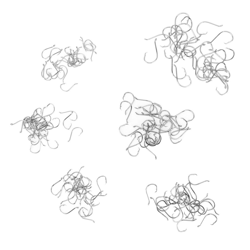 160 kpl High-Carbon Steel kalastuskoukut Piikkikalakoukut säilytyslaatikolla suolaiselle makealle vedelle hinta ja tiedot | Ongenkoukut | hobbyhall.fi