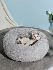 1kpl Pehmo Pyöreä Deep Sleeping Mat Lämmin Pet Pet kissoille ja pienille koirille, Pehmeä vuori kissan/koiran pesä-vaaleanharmaa-XL hinta ja tiedot | Pehmolelut | hobbyhall.fi