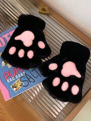 ROMWE Kawaii 1pari Pehmo Half Finger Cat Paw Käsineet-Valkoinen-yksi koko hinta ja tiedot | Pehmolelut | hobbyhall.fi