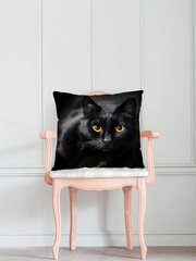 1kpl Lyhyt Pehmo Black Cat painettu tyynyliina-musta-45*45 hinta ja tiedot | Pehmolelut | hobbyhall.fi