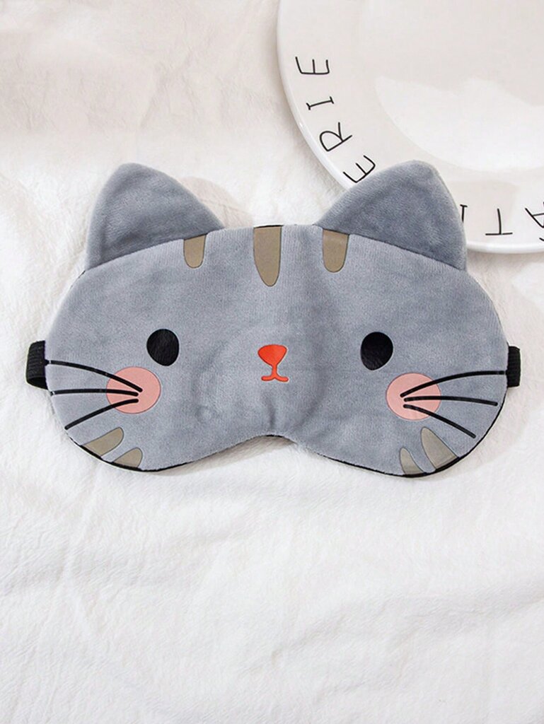 1kpl Cartoon Cat Design Pehmo Sleep Eye Eye Mask, Office Travel Rest Sleep aurinkoa varjostava silmäsuoja, Naisten nukkumasuoja - Monivärinen-harmaa hinta ja tiedot | Pehmolelut | hobbyhall.fi