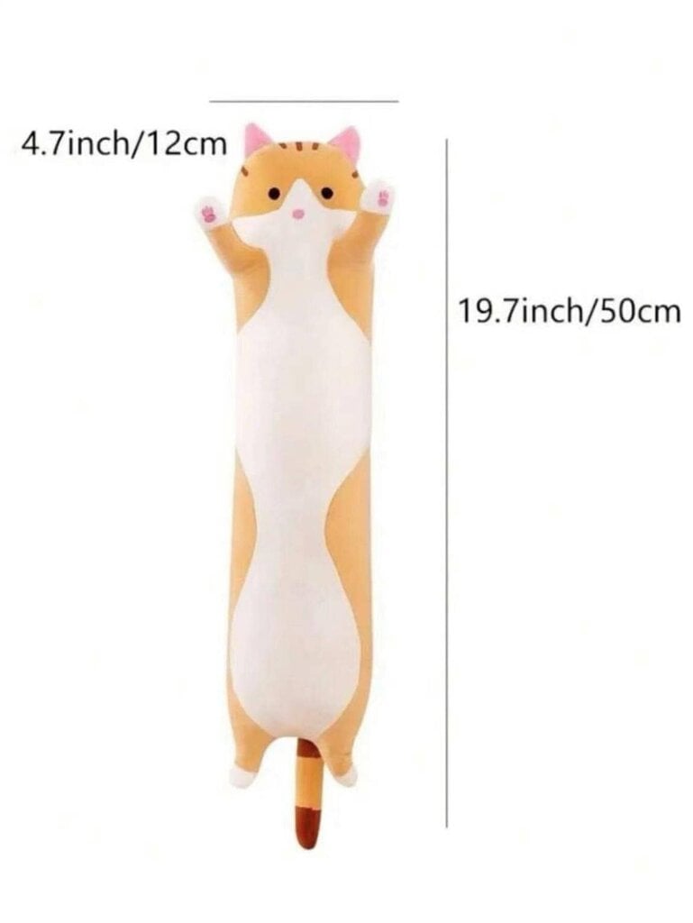 1kpl Long Cat koristeellinen pehmotyyny, söpö lasten tyyny-harmaa-70cm hinta ja tiedot | Pehmolelut | hobbyhall.fi