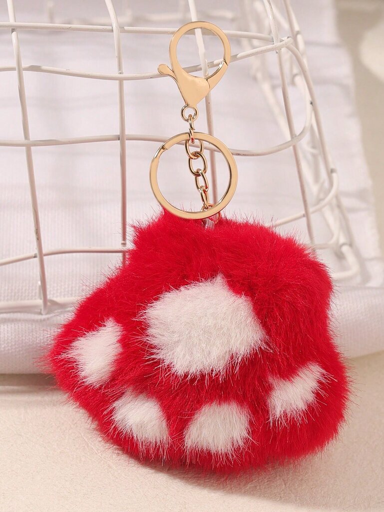 1kpl Pehmo Mink Fur Cat Paw auton avaimenperä-kameli hinta ja tiedot | Pehmolelut | hobbyhall.fi