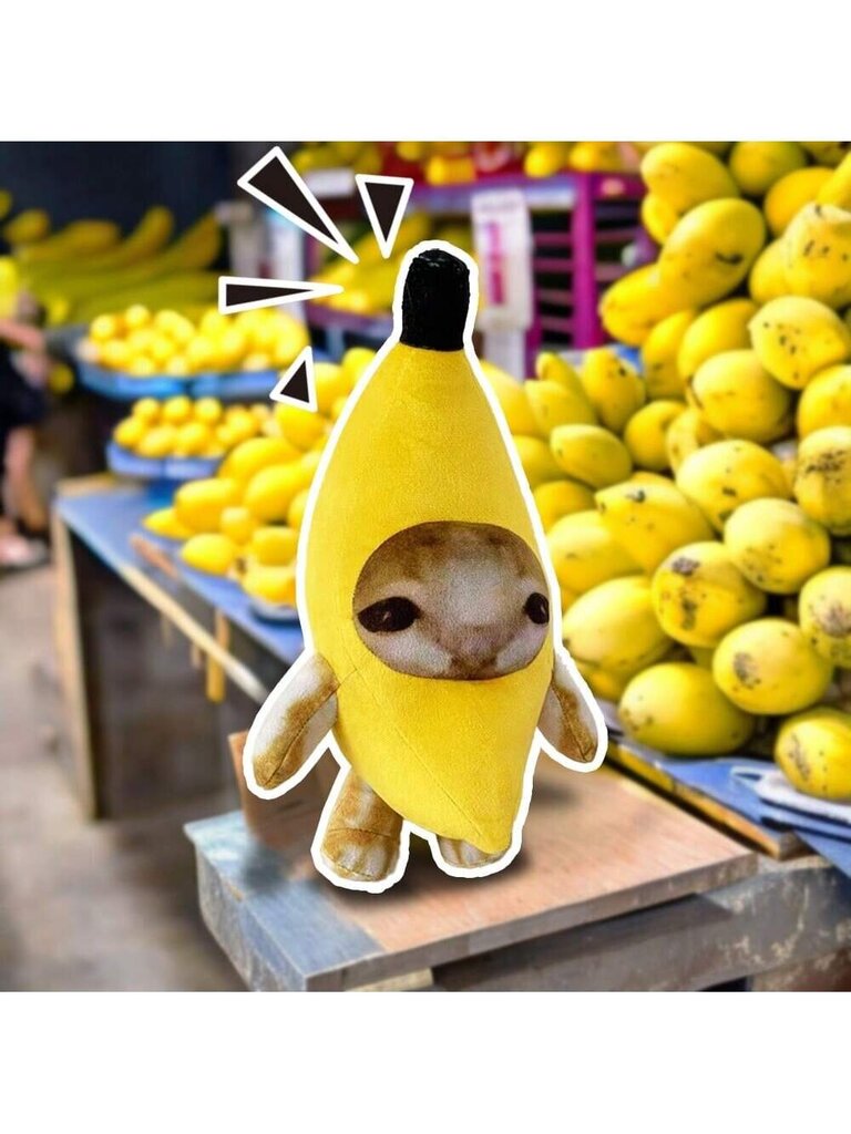 1kpl New Design Happy Cat Banana Cat pehmolelu, meemitanssiva kissanpentu täytetty eläin-monivärinen hinta ja tiedot | Pehmolelut | hobbyhall.fi