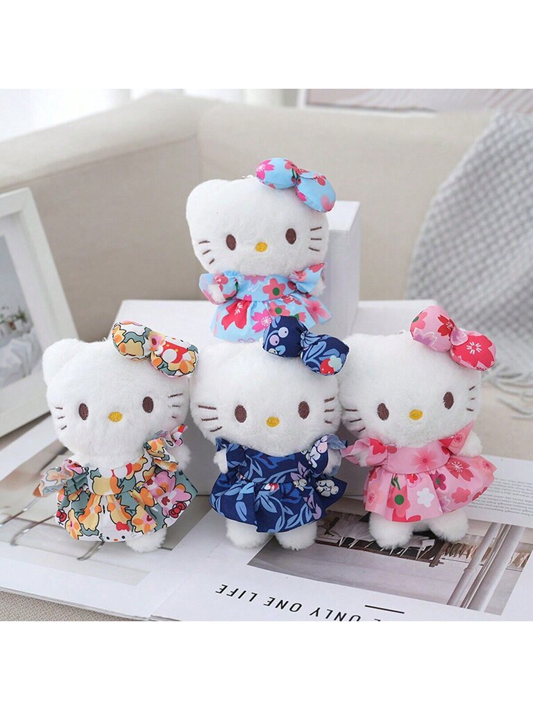 3 kpl Sanrio KT Fluffy Cat avaimenperä hame pehmo nukkekoru, pieni lahja tytöille - monivärinen hinta ja tiedot | Pehmolelut | hobbyhall.fi