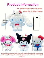 1 kpl Aito Sanrio Pehmolelut Sarjakuvahahmo Anime Figuuri Hello Kuromi Cinnamoroll Melody Doll Kitty Cat Kawaii Koristele täytetyt nukkekokoelma (jotkut osat voivat olla satunnaisia) - Monivärinen hinta ja tiedot | Pehmolelut | hobbyhall.fi