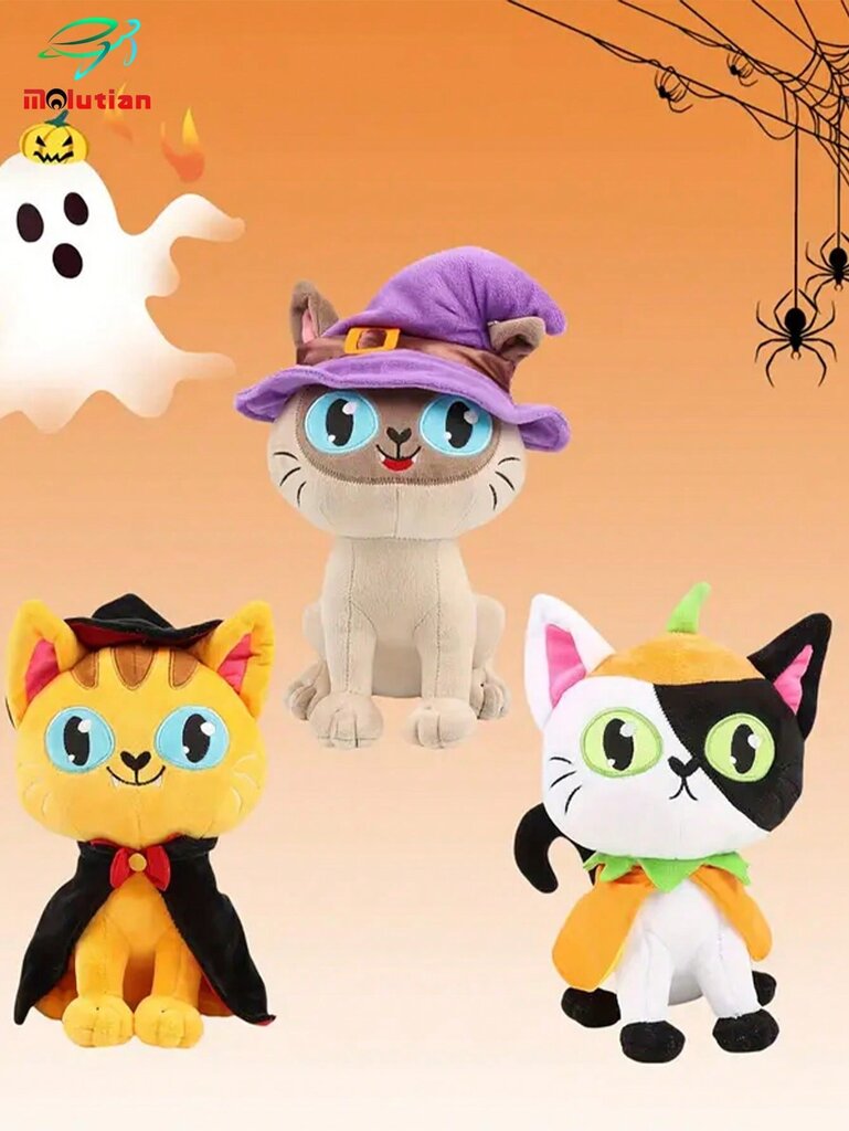 Molutian Halloween -koristelu 3 tyyliä 25 cm/9,84 tuumaa Halloween Pehmo Musta Kissa Pehmo Noita Musta Kissa Halloween Kurpitsa Kitty Pehmo Söpö Anime Sarjakuva Kissan täytetyt Eläinhahmot Lelut Tyynyjuhla Lahja Halloween Kodinsisustus Juhla-Monivärinen hinta ja tiedot | Pehmolelut | hobbyhall.fi