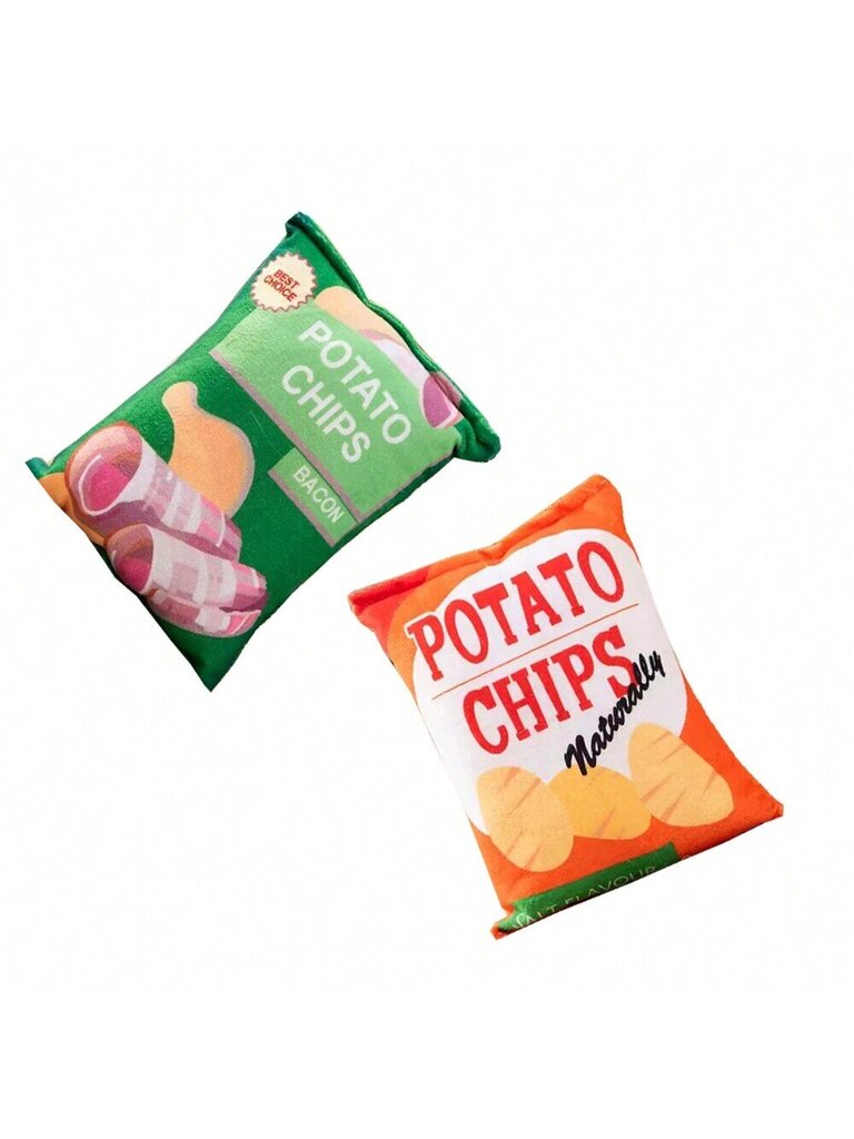 2 kpl Lemmikkien rypistyspaperia, ääniä squeaky Chips & Fruit Pehmolelut, kestävät kissoille ja koirille - Monivärinen - yksi koko hinta ja tiedot | Pehmolelut | hobbyhall.fi