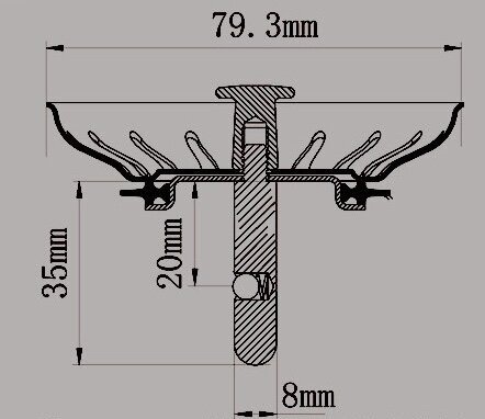 Altaan siiviläkori 79,3 mm hinta ja tiedot | Kylpyhuoneen sisustus | hobbyhall.fi