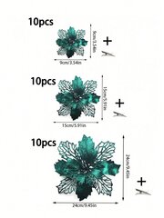 10kpl/20kpl Tekovalkoiset joulukukkaklipsit talvijoululle, uudelle vuodelle, hääseppele, portaat, ikkuna, takkakoriste-valkoinen-9cm hinta ja tiedot | Parranajokoneet | hobbyhall.fi
