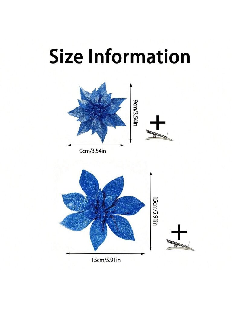 10kpl/20kpl/1kpl kimaltelevia tekokukkia joulukuusenkoriste (klipseillä), kiiltävä joulukukkaseppele tee-se-itse-juhla kukka, juhlan koristekukkia, sopii häihin, juhliin, joulu-vaaleanpunainen-20kpl 9cm hinta ja tiedot | Parranajokoneet | hobbyhall.fi
