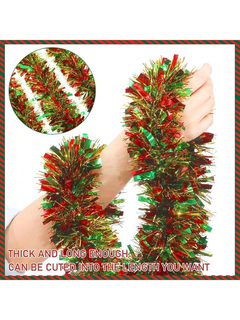 1/3/5 kpl Christmas Tinsel Garland Xmas Metallic Tinsel Twist Garland Glitter Joulukuusi Riippuva Seppele Sisustus Portaikko Kaide Kaiteet Sisällä Ulkona Ornamentti - Monivärinen hinta ja tiedot | Parranajokoneet | hobbyhall.fi