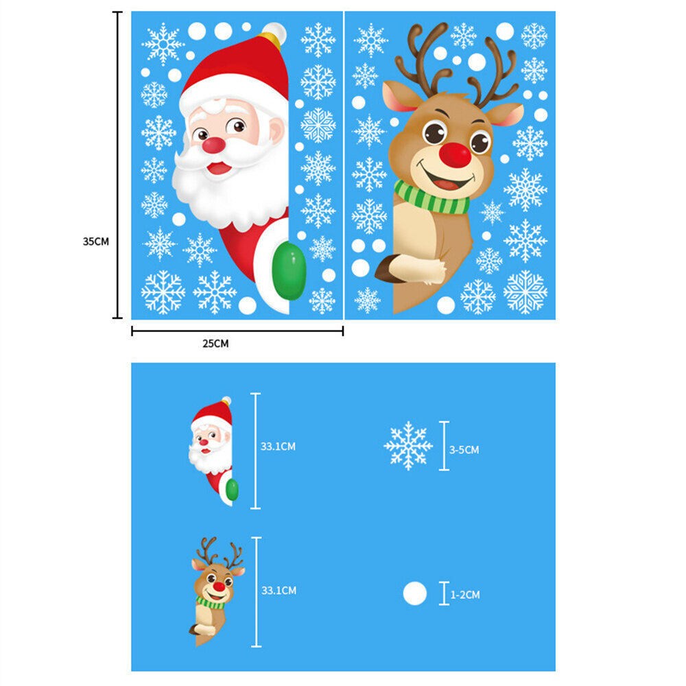 Joulun ikkunatarrat Joulupukki Hirvi Tarrat Jouluseinätarrat Irrotettavat taustakuvat Liimaamattomat ikkunatarrat Sähköstaattiset tarrat Lasitarrat Joulukoristeet hinta ja tiedot | Joulukuusen koristeet | hobbyhall.fi
