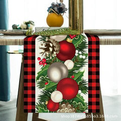 Mustavalkoinen Gingham Christmas Table Runner Buffalo Check Ruudullinen joulukoristeita Lomakodin keittiön sisustus hinta ja tiedot | Joulukuusen koristeet | hobbyhall.fi