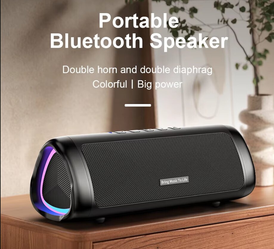 20W kannettava Bluetooth-kaiutin IPX6 vedenpitävä syvä basso RGB-valolla hinta ja tiedot | Kaiuttimet ja soundbarit | hobbyhall.fi