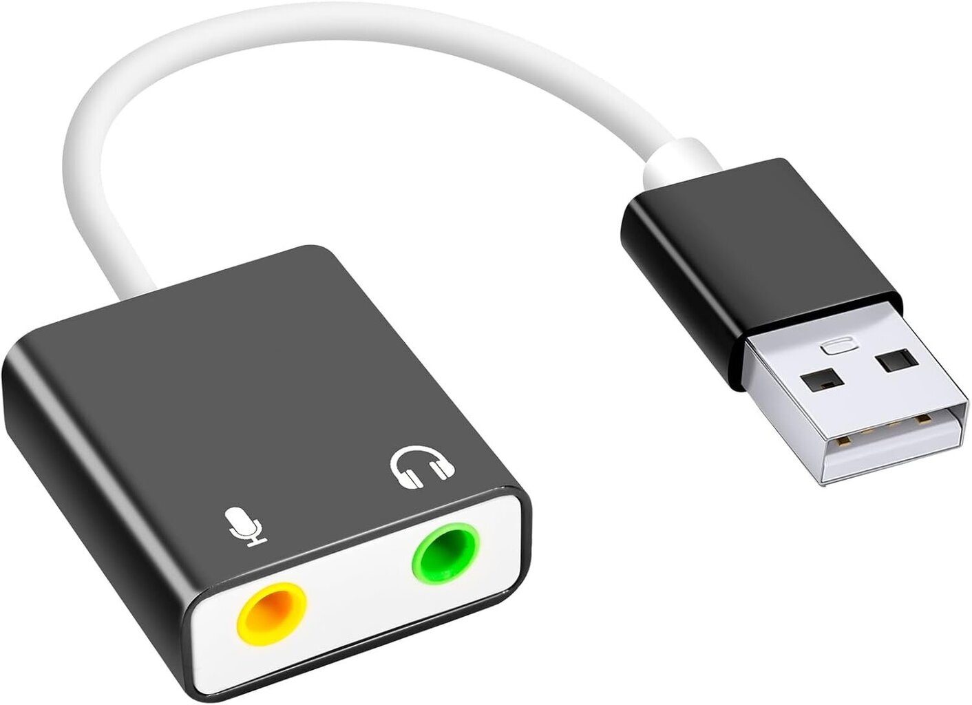 USB-äänisovitin, ulkoinen äänikortti PC:lle ja kannettavalle tietokoneelle, musta hinta ja tiedot | Adapterit | hobbyhall.fi