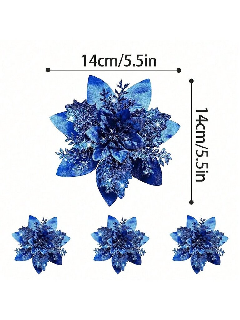 5/10 kpl, siniset joulukuusenkoristeet - joulutähti joulukuusenkoristeet joulukoristeet kimaltelevat keinotekoiset joulukukat, tee-se-itse-seppele, kodin koristeet, hääjuhlat, joululahjakoristeet, joulukoristeet juhlatarvikkeita,,joulunsininen hinta ja tiedot | Parranajokoneet | hobbyhall.fi