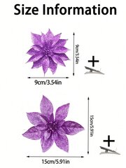 10kpl/20kpl joulukukkaklipsit, keinotekoiset joulutähdet joulukuusen, seppeleen ja juhlan koristeluun-violetti-1kpl - 9cm hinta ja tiedot | Parranajokoneet | hobbyhall.fi