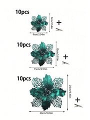 10kpl/20kpl Tekovalkoiset joulukukkaklipsit talvijoululle, uudelle vuodelle, hääseppele, portaat, ikkuna, takkakoriste-tummanvihreä-15cm hinta ja tiedot | Parranajokoneet | hobbyhall.fi