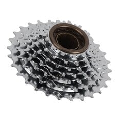 7 Speed Freewheel 13?28T Pyörän kierrevauhtipyörä Hopeanvärinen Teräspyörä Pyörivä vauhtipyörä maastopyörille hinta ja tiedot | Muut polkupyörän varaosat | hobbyhall.fi