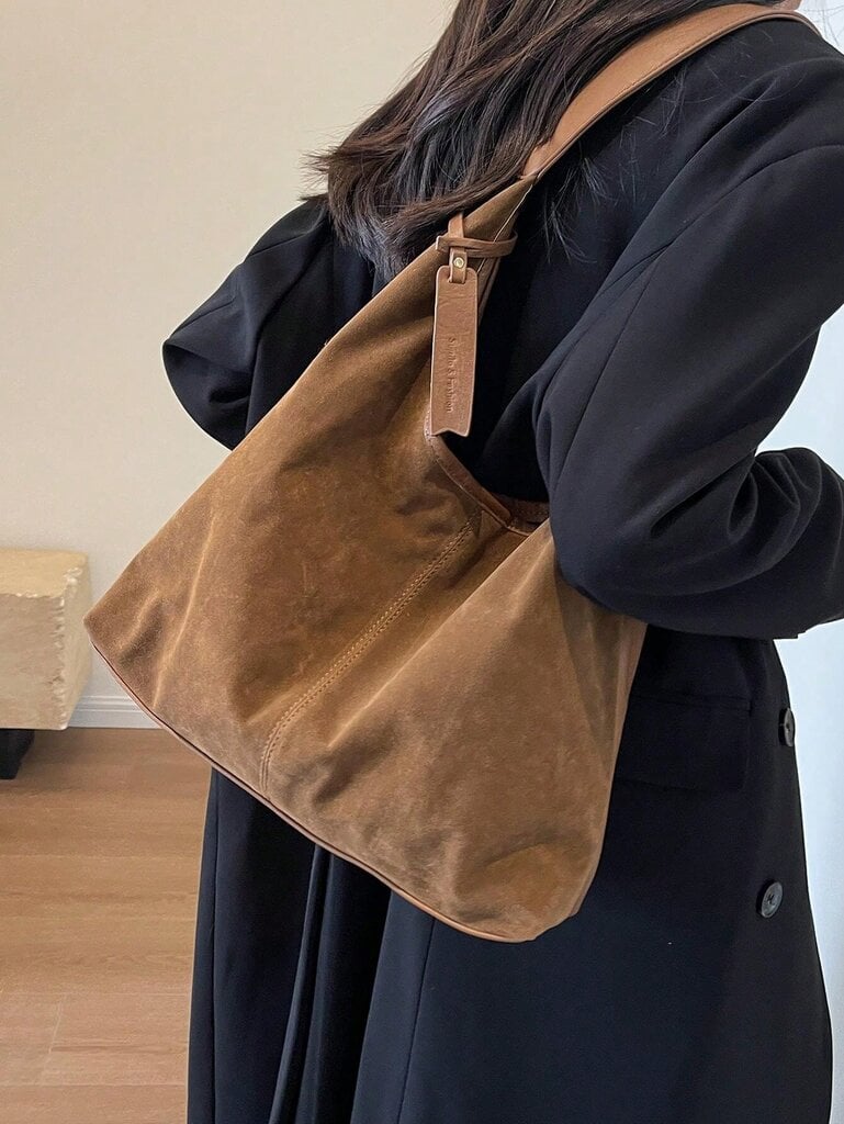 alhainen tee 1 kpl Yksivärinen tekomokkanahka materiaali Magneettisesti suljettava Kangaskassi, Hobo Naisten Aito nahka Kangaslaukku Olkapää Crossbody Lompakko Käsilaukku Matkalle, Ostoksille, Treffit, Lahja, Työ, Työ, Työmatka, Trendikäs mokkanahkalaukku hinta ja tiedot | Naisten käsilaukut | hobbyhall.fi