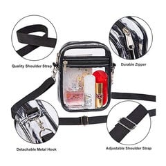 PVC läpinäkyvä laukku olkapää crossbody asiakirjalaukku kannettava vedenpitävä ranta monitoimi matkalaukku kolikkolaukku, crossbody laukku mustaPVC40 wi hinta ja tiedot | Reput ja rinkat | hobbyhall.fi