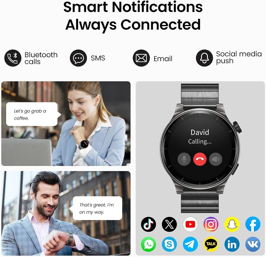 S5 Smart Watch (vastaa / soita), 1.43 tuuman AMOLED-älykellot miehille Naiset 100+ urheilutilaa kuntokello veren happi / uni / sykemittari, IP68 vedenpitävä älykello hinta ja tiedot | Älykellot | hobbyhall.fi