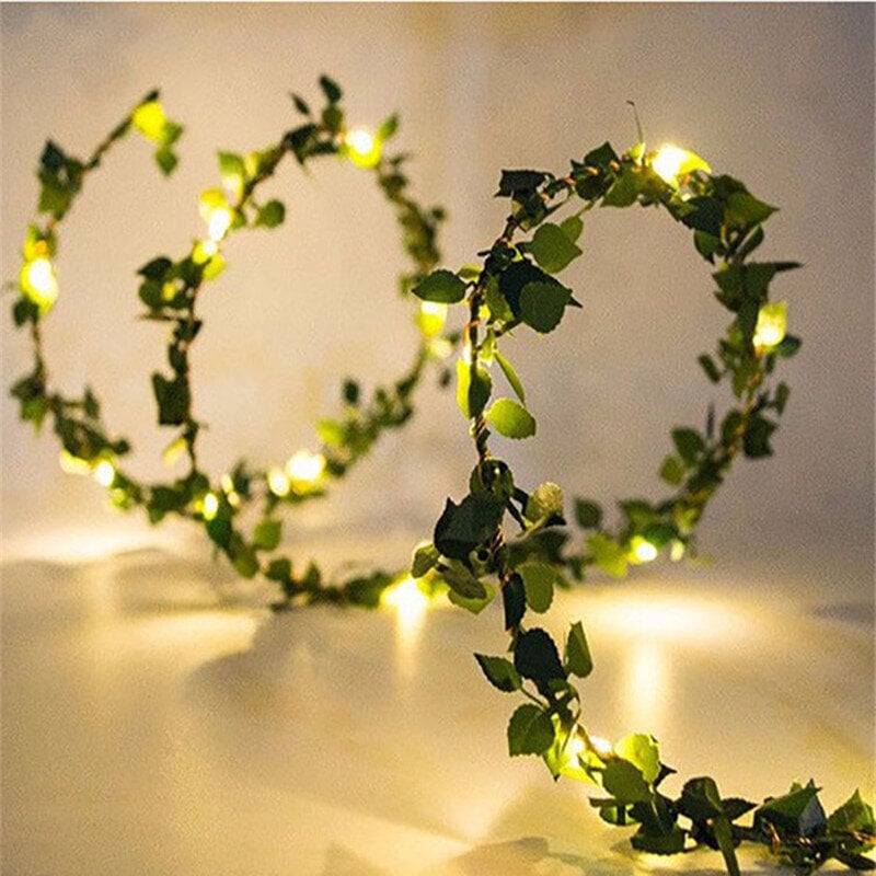 Flower Green Leaf String Lights Keinotekoinen viiniköynnöksen keiju valot Paristokäyttöinen joulukuusen seppeleen valo kitkemiseen kodin sisustukseen(1-Vihreä lehtirottinki-5M 50LED) hinta ja tiedot | Hauskat juhlapelit ja -tuotteet | hobbyhall.fi