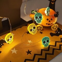 Jouluvalot Halloween Merkkijono Valonauha KaksiväRinen Kallo Muoto 3 Metriä 30 Valoa 8 Valaistustilaa KaukosääDin Keltainen hinta ja tiedot | LED-valonauhat | hobbyhall.fi