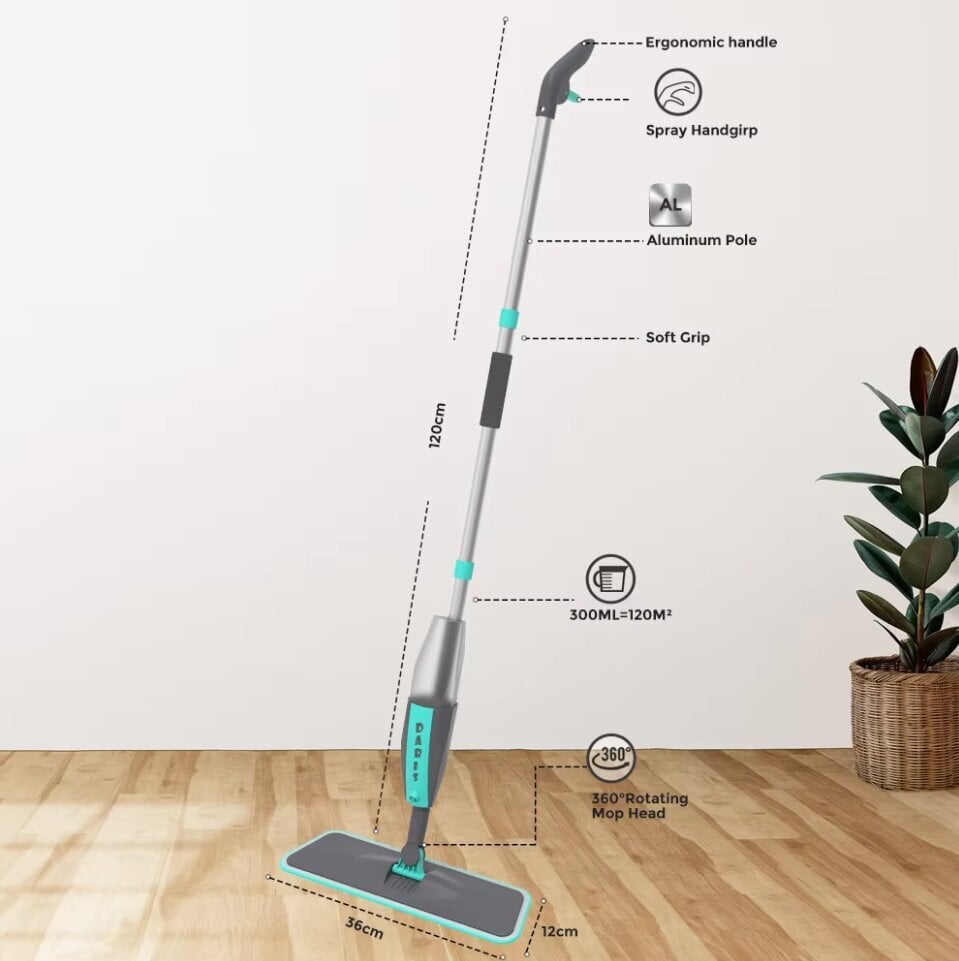 Magic Lattian puhdistus lakaisurin luutat mikrokuitutyynyillä 360 ° kierto Flat Spray Lattian Mop harja puhdistukseen Home Spin Mop hinta ja tiedot | Varsi-imurit | hobbyhall.fi