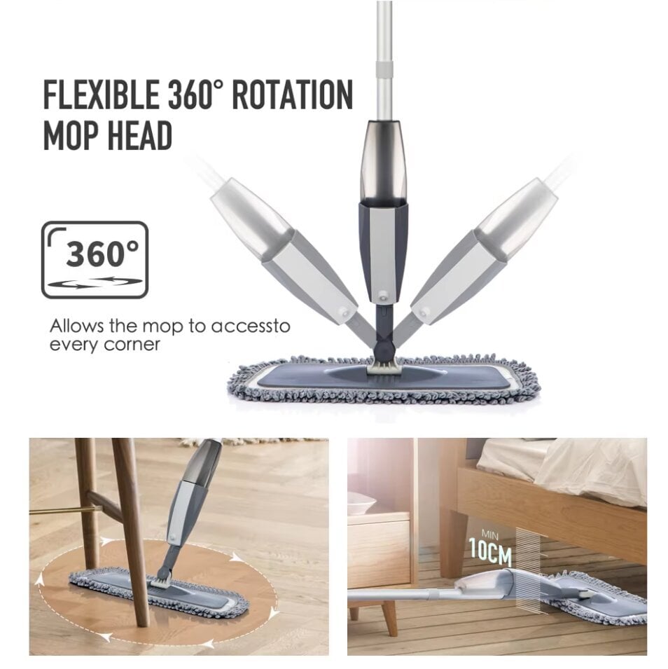 Magic Spray Mop Puulattia Uudelleenkäytettävillä tyynyillä 360 asteen kahva Koti Windows Keittiö Mop Sweeper hinta ja tiedot | Varsi-imurit | hobbyhall.fi