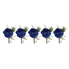 5 kpl Wedding Boutonniere Pin Kiinteä muovinen tekokukkakorsaati morsiamen ja sulhasen siniselle hinta ja tiedot | Juhlakoristeet | hobbyhall.fi