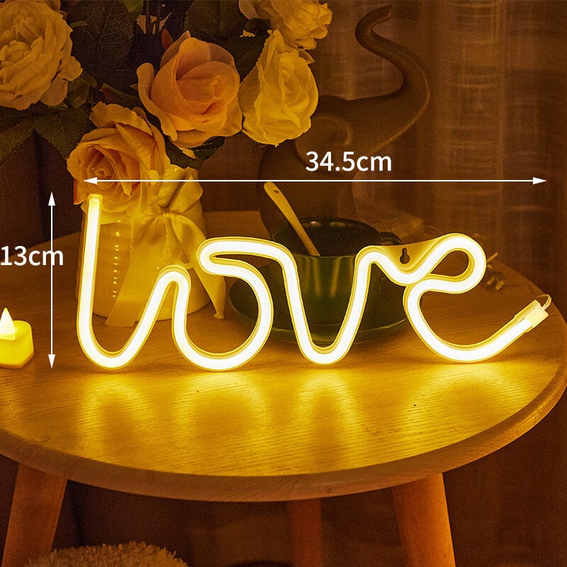 LED Love Neon Sign PS Board ja Akryyli Love Sign Lamppu ripustusrei'illä tunnustusavioliittoehdotusta varten Lämpimän värin paristokäyttöinen hinta ja tiedot | LED-valonauhat | hobbyhall.fi