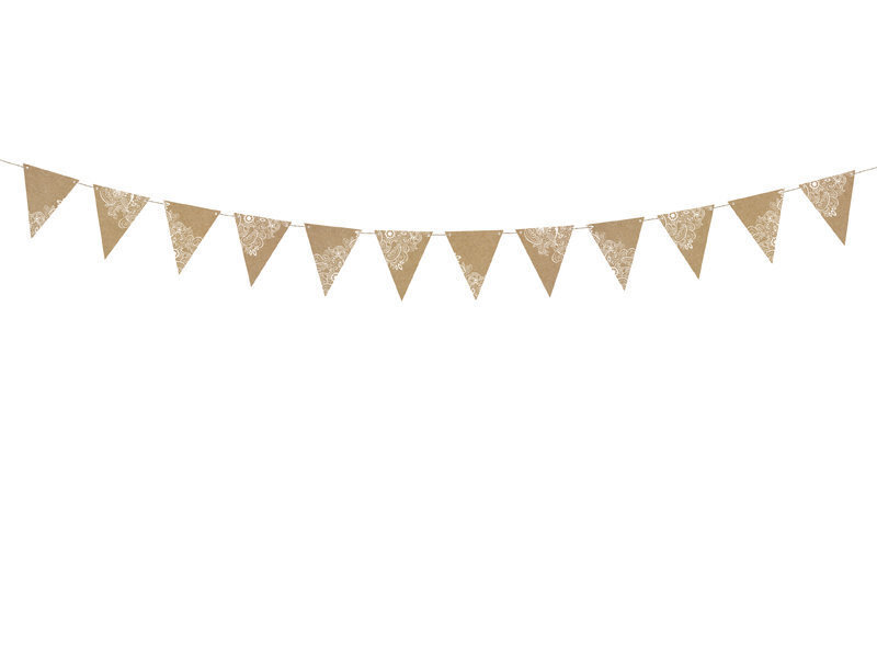 Paperikoriste Bunting Kraft 2,1 m hinta ja tiedot | Juhlakoristeet | hobbyhall.fi