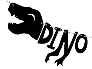 Koriste Dinosaurs Dino Party, musta, 20x90 cm, 1 laatikko / 70 pakkaus (1 pakkaus / 1 kpl) hinta ja tiedot | Juhlakoristeet | hobbyhall.fi