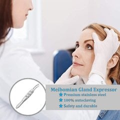 Premium ruostumattomasta teräksestä valmistettu Meibomian Gland Expressor Professional Forceps silmäluomen hierontapinsetit kuiville silmille, tarkkuuspinsettityökalut (suorakulmio 2 hinta ja tiedot | Suuhygienia | hobbyhall.fi