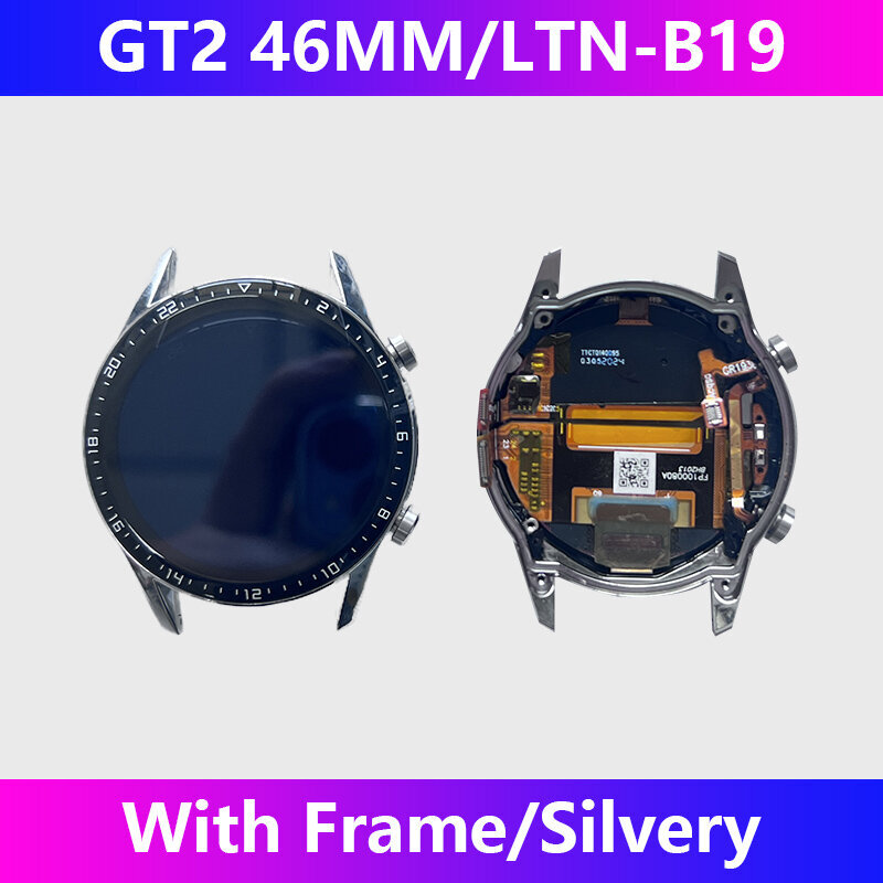 Huawei Gt2 -Näytön Kokoonpanolle Kehyksellä Gt2 42/46Mm Kellonäyttö Ltn-B19 Näyttö_46MM Black hinta ja tiedot | Älykellot | hobbyhall.fi