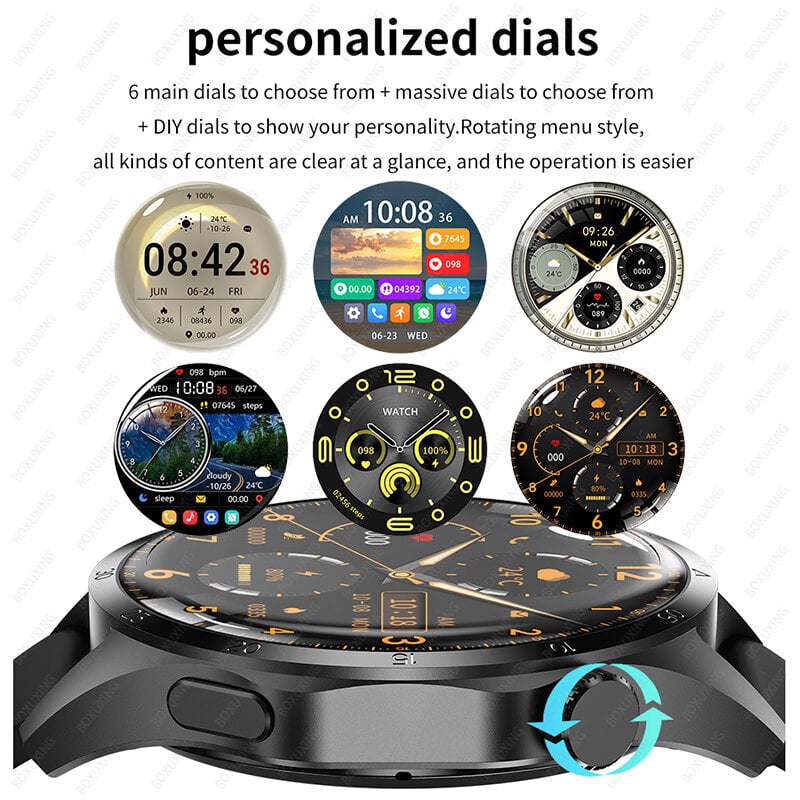 Huawei Smart Watch Miesten Watch 4 Pro Amoled Hd Screen Bluetooth Call Nfc Health Monitoring Smartwatch 2024 Uusi Watch Gt4pro_Black steel_NFC GT4 Pro hinta ja tiedot | Älykellot | hobbyhall.fi