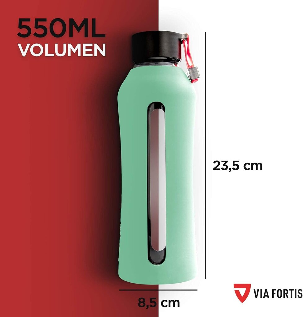 VIA FORTIS Lasinen kastelukannu 550 ml, vihreä hinta ja tiedot | Juomapullot | hobbyhall.fi