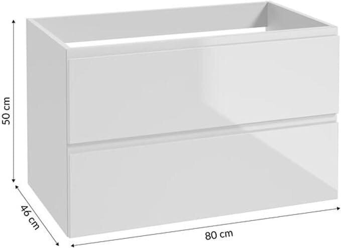 Kylpyhuonekaappi valkoinen 80x50 seinäkiinnitteinen ilman pesuallasta ylhäältä komodin päälle hinta ja tiedot | Kylpyhuonekaapit | hobbyhall.fi