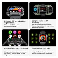 Egc+Ppg Gps Sports Fitness Tracker -Älykello Miesten 1,99 Tuuman Hd-Näytön Kunnonvalvonta Bluetooth-Puhelujen Älykello Xiaomille_Green black steel_L hinta ja tiedot | Älykellot | hobbyhall.fi