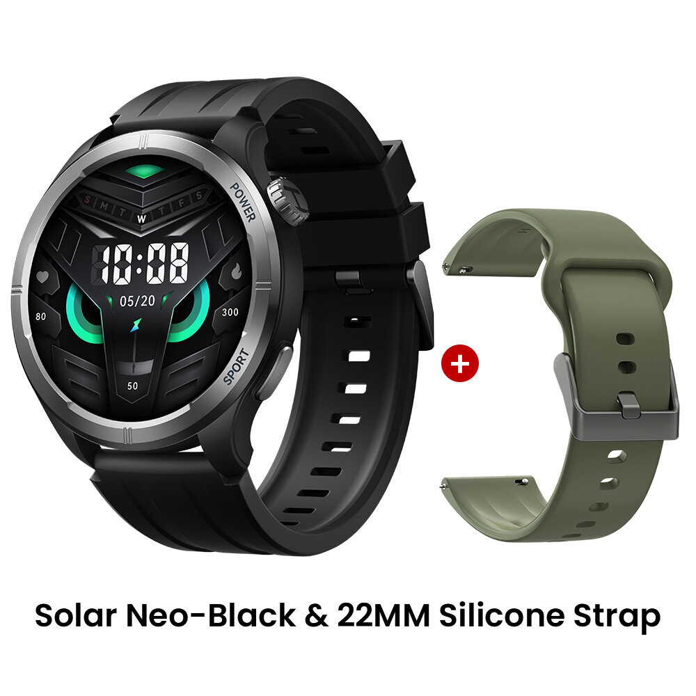 Haylou Solar Neo -Älykello 1,53 Tuuman Hd-Näyttö Bluetooth-Puhelu 24 Tunnin Terveydentilan Valvonta Älykellot Miesten Naisten Älykellot_Black-22MM Green hinta ja tiedot | Älykellot | hobbyhall.fi