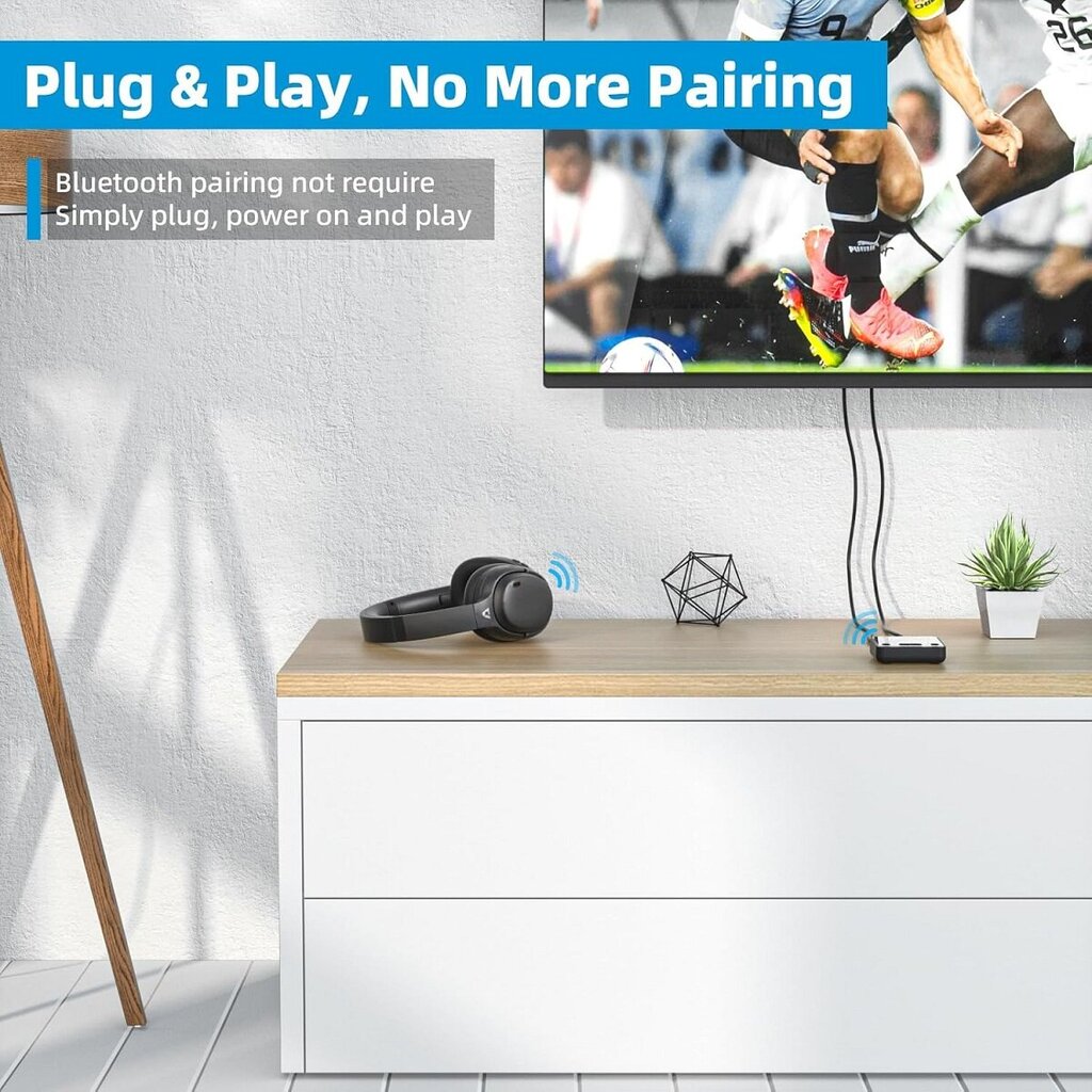 Ankbit RT5008 TV langattomat Hi-Fi stereo kuulokkeet Bluetooth 5.3 , TV-lähetin, kaksikanavainen sarja hinta ja tiedot | Kuulokkeet | hobbyhall.fi