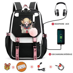 Musta 221 tuuman animereppu My Hero Academia Toga Himiko Kawaii koululaukku tyttöjen poikien manga sarjakuva isokokoiset kirjalaukut teini-ikäisille hinta ja tiedot | Tietokonelaukut | hobbyhall.fi